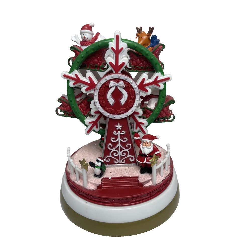 Animated Christmas Village Ferris Wheel Decorative Figurine 6 Inch Working